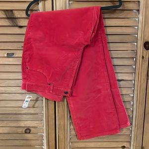 NWT Talbots uncut stretch Corduroy pants sz 14 Red super soft bootleg